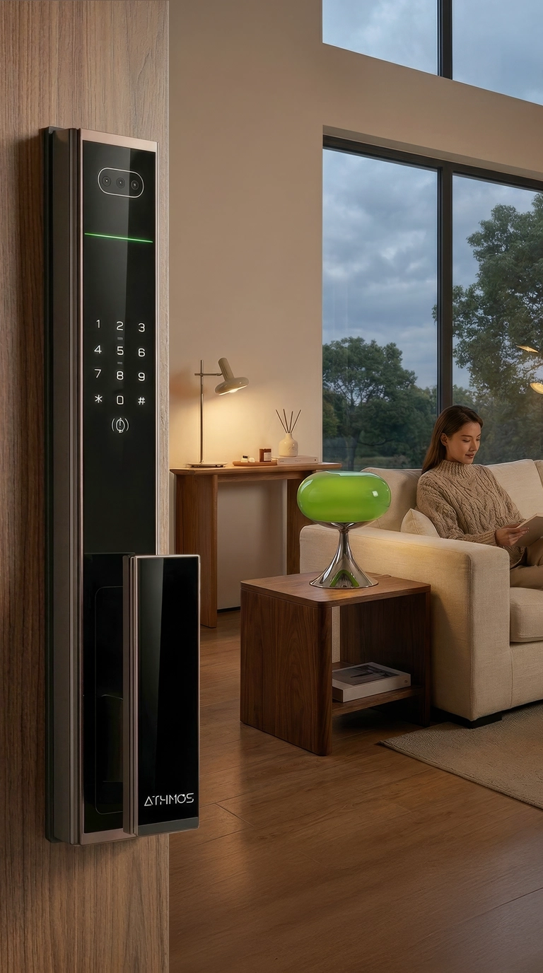 banner Hero de una ambientación del hogar con lámparas  de mesa y lámparas de pie y cerraduras inteligentes