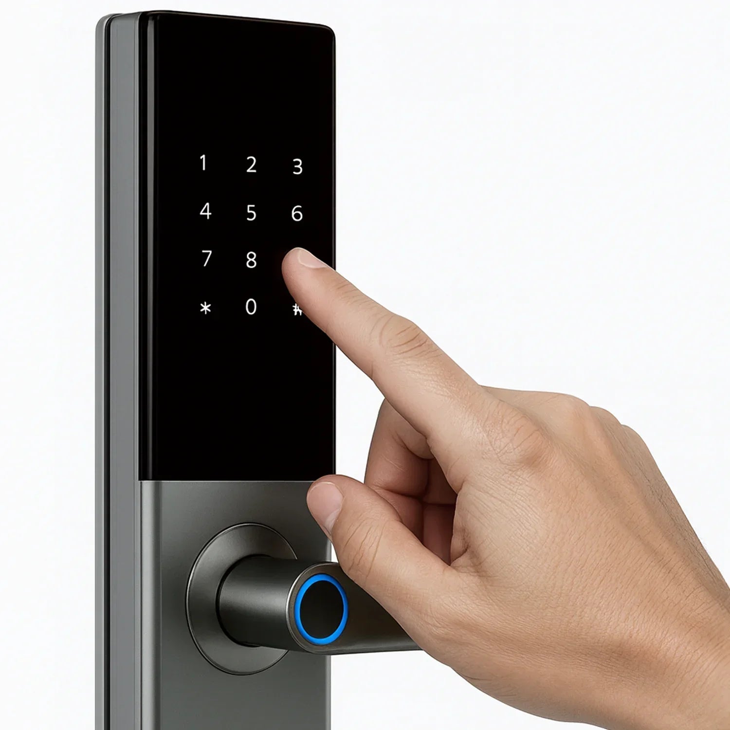 Cerradura inteligente / cerradura panel touch / cerradura lector de huella / cerradura bloqueo automático / cerradura con batería / cerradura plateada / cerradura gris / cerradura con wifi / cerradura con tarjeta de proximidad / cerradura con camara / cerradura con sensor de movimiento / cerradura con reconocimiento facial 3D / cerradura / cerradura negra / cerradura con llaves / cerradura premium / cerradura anti agua / cerradura con bloqueo manual