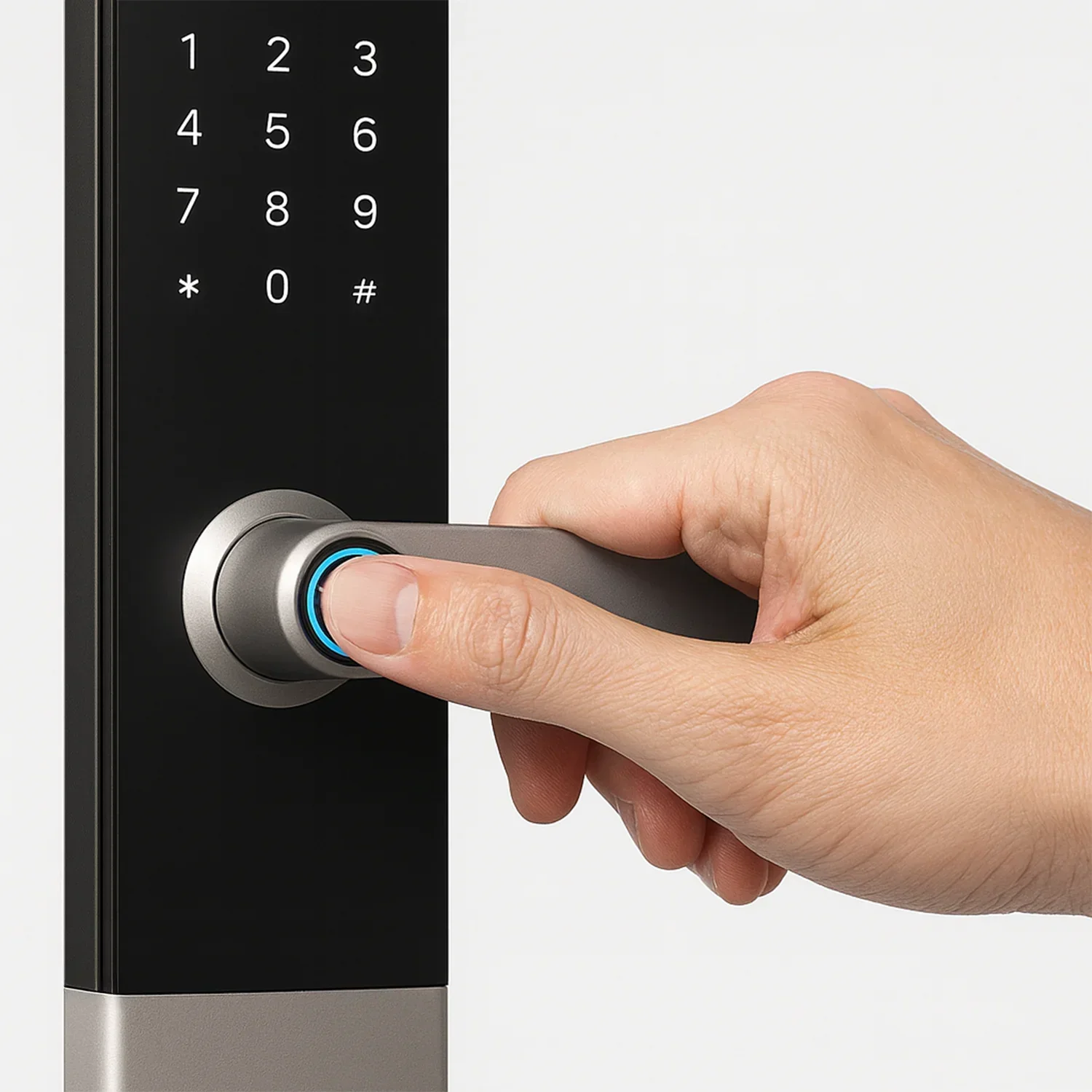 Cerradura inteligente / cerradura panel touch / cerradura lector de huella / cerradura bloqueo automático / cerradura con batería / cerradura plateada / cerradura gris / cerradura con wifi / cerradura con tarjeta de proximidad / cerradura con camara / cerradura con sensor de movimiento / cerradura con reconocimiento facial 3D / cerradura / cerradura negra / cerradura con llaves