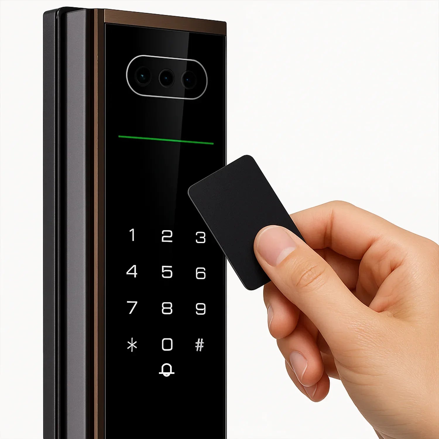 Cerradura inteligente / cerradura panel touch / cerradura lector de huella / cerradura bloqueo automático / cerradura con batería / cerradura plateada / cerradura gris / cerradura con wifi / cerradura con tarjeta de proximidad / cerradura con camara / cerradura con sensor de movimiento / cerradura con reconocimiento facial 3D / cerradura / cerradura negra / cerradura con llaves / cerradura premium / cerradura anti agua / cerradura con bloqueo manual