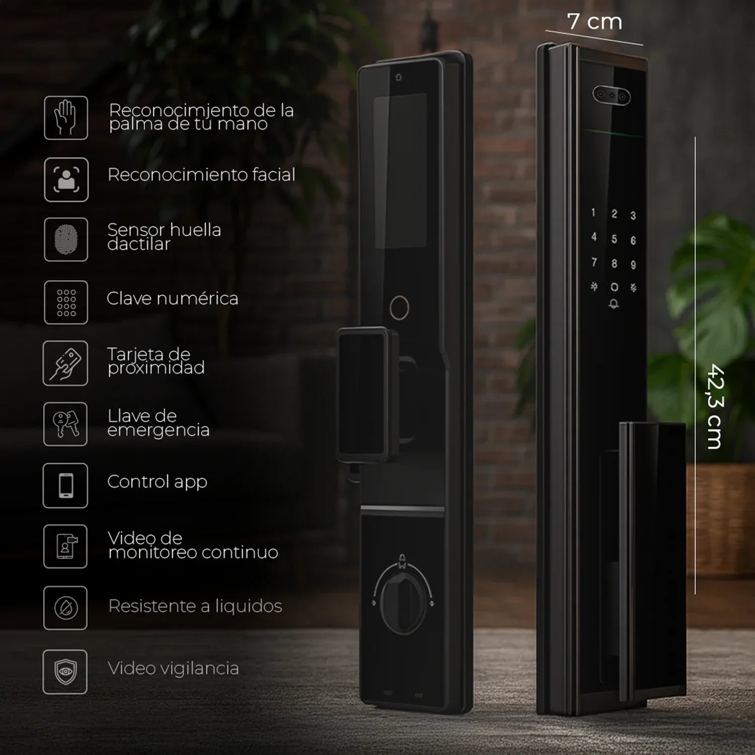 Cerradura inteligente / cerradura panel touch / cerradura lector de huella / cerradura bloqueo automático / cerradura con batería / cerradura plateada / cerradura gris / cerradura con wifi / cerradura con tarjeta de proximidad / cerradura con cámara / cerradura con sensor de movimiento / cerradura con reconocimiento facial 3D / cerradura / cerradura negra / cerradura con llaves / cerradura premium / cerradura anti agua / cerradura con bloqueo manual