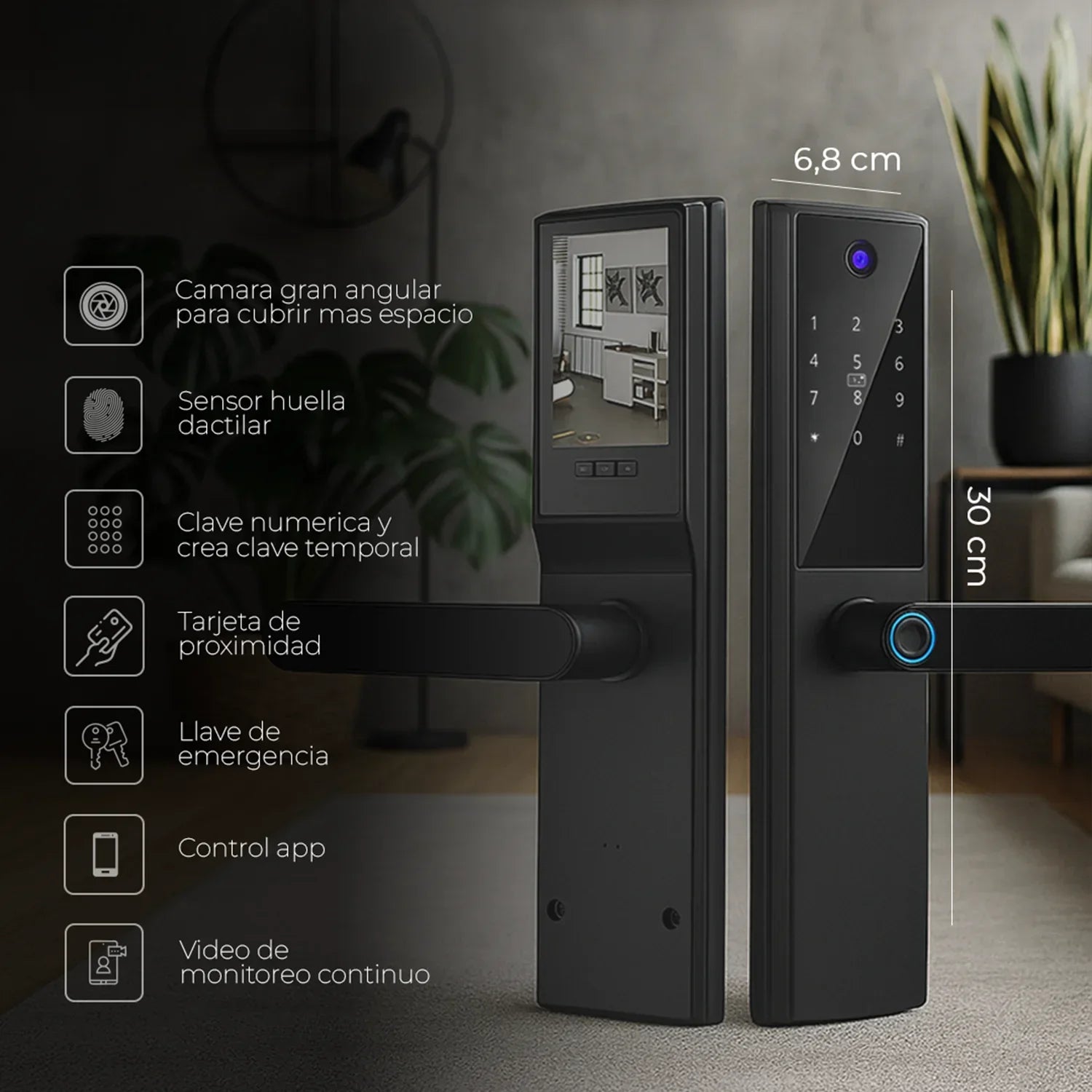 Cerradura inteligente / cerradura panel touch / cerradura lector de huella / cerradura bloqueo automático / cerradura con batería / cerradura plateada / cerradura gris / cerradura con wifi / cerradura con tarjeta de proximidad / cerradura con camara / cerradura con sensor de movimiento / cerradura con reconocimiento facial 3D / cerradura / cerradura negra / cerradura con llaves / cerradura premium / cerradura anti agua / cerradura con bloqueo manual