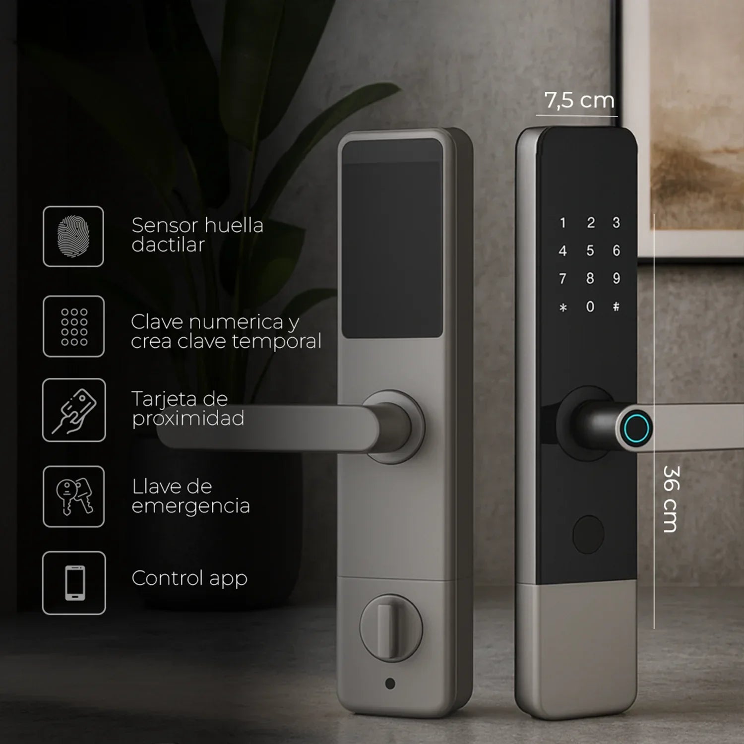 Cerradura inteligente / cerradura panel touch / cerradura lector de huella / cerradura bloqueo automático / cerradura con batería / cerradura plateada / cerradura gris / cerradura con wifi / cerradura con tarjeta de proximidad / cerradura con camara / cerradura con sensor de movimiento / cerradura con reconocimiento facial 3D / cerradura / cerradura negra / cerradura con llaves