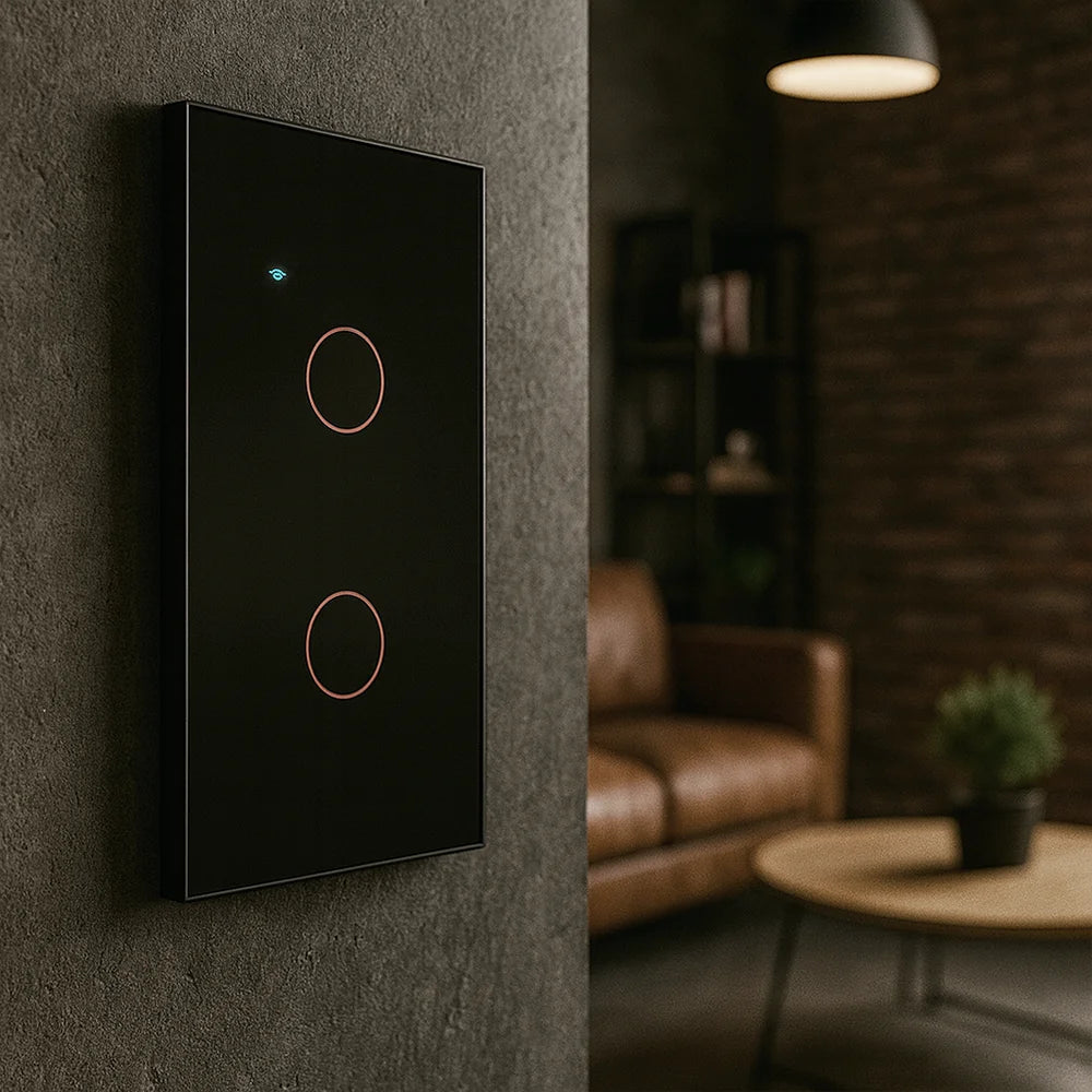 interruptor inteligente / interruptor inteligente de tres botones / interruptor con wifi / interruptor negro / interruptor panel touch