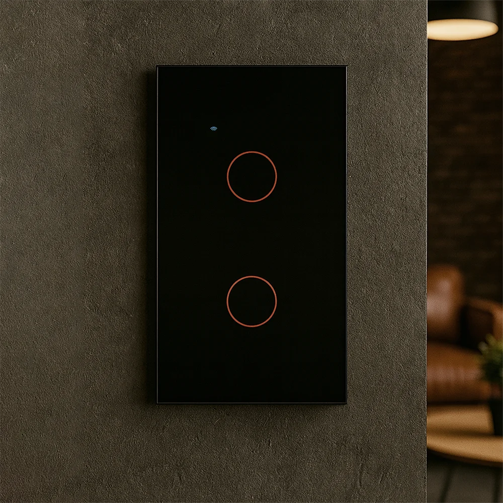 interruptor inteligente / interruptor inteligente de tres botones / interruptor con wifi / interruptor negro / interruptor panel touch