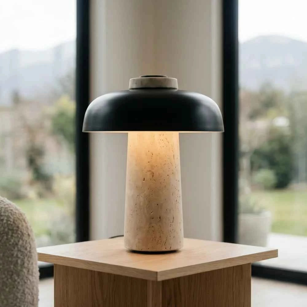 Lámpara de mesa LED Moon travertino
