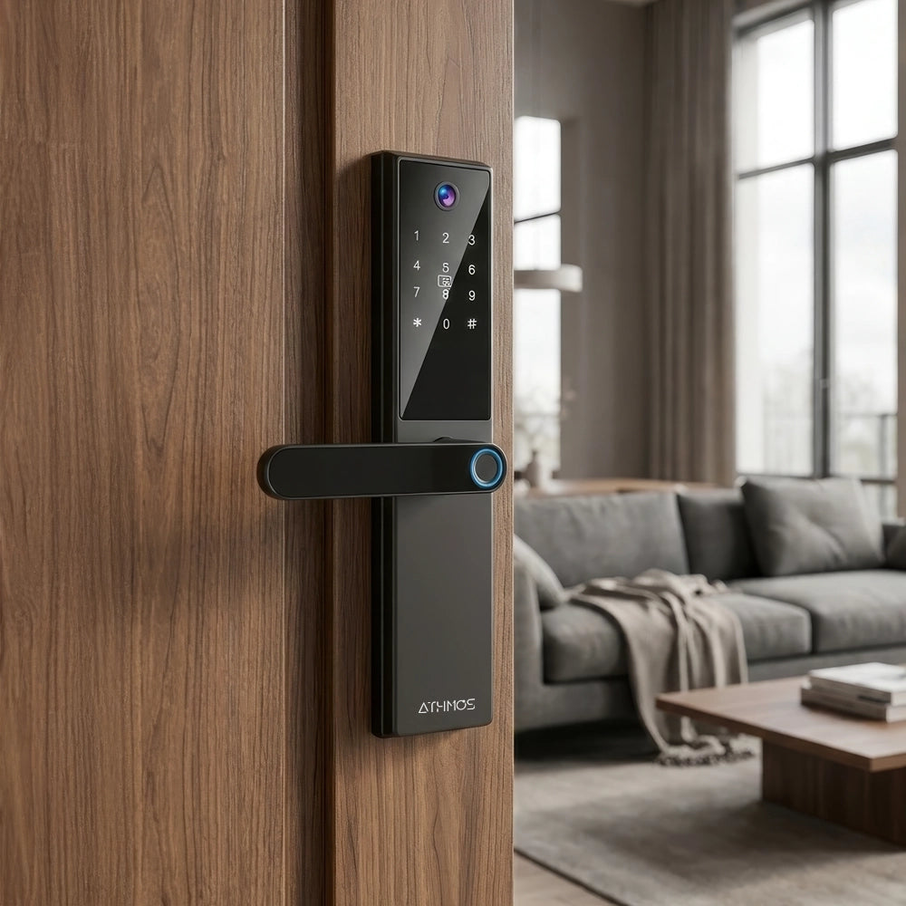 Cerradura inteligente / cerradura panel touch / cerradura lector de huella / cerradura bloqueo automático / cerradura con batería / cerradura plateada / cerradura gris / cerradura con wifi / cerradura con tarjeta de proximidad / cerradura con camara / cerradura con sensor de movimiento / cerradura con reconocimiento facial 3D / cerradura / cerradura negra / cerradura con llaves